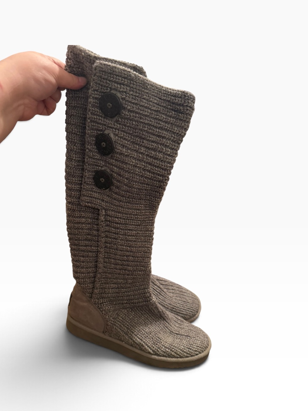 Ugg Classic Cardy Knit Wool Button Tall Boots size 10 Knit Warm Slouch - Picture 5 of 10